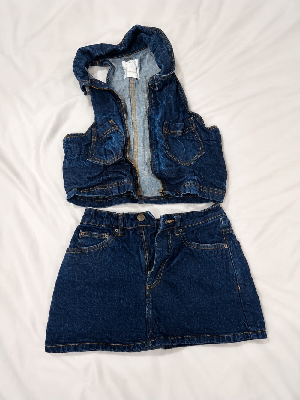 Cotton On Dark Blue Denim Mini Skirt